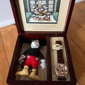 Disney LTD Ed Story Of Original Mickey Mouse Doll Historic Moment Watch & 5”Doll